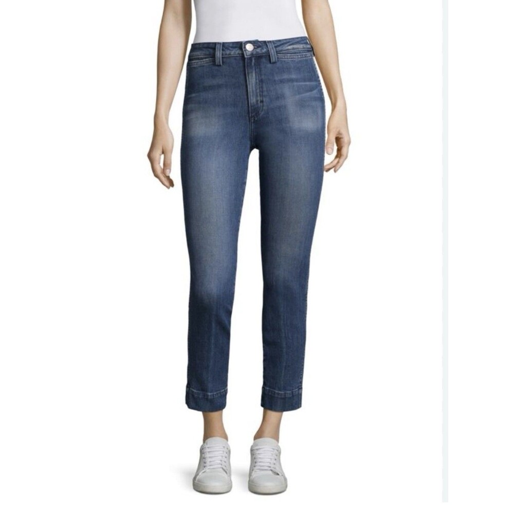AMO Medium-Wash STARLIGHT AUDREY High-Rise Slim-Leg Stretch Jeans 24 Retail $290